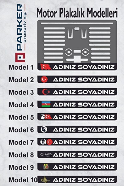 Parker Otomotiv A.Ş Kişiye Özel Isimli Motor Plakalık