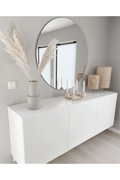 Genel Markalar 80cm Yuvarlak Ayna Dekoratif Ayna, Konsol Aynası, Hol Aynası, Dresuar Aynası