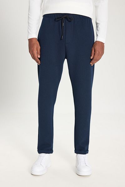 ALTINYILDIZ CLASSICS Men's Navy Blue Standard Fit Regular Cut Pocket Stretch Knitted Trousers