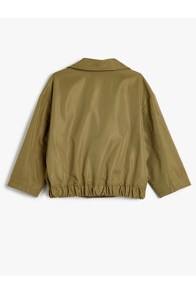 Koton Seasonal Coat Double Breasted Collar Pocket Detailed Long Sleeve Buttoned
