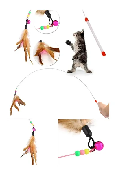 Pribor Furry Rattle Cat Catching Fishing Rod 90 cm
