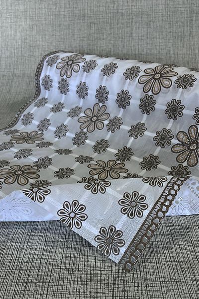 Pimula home Pvc fără găuri șase acoperire transparentă dantelă raft - rotund Çiçek_1009-e