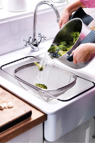 Binbirreyon Adjustable Undermount Sink Strainer Stainless Steel 34X23Cm Ra120