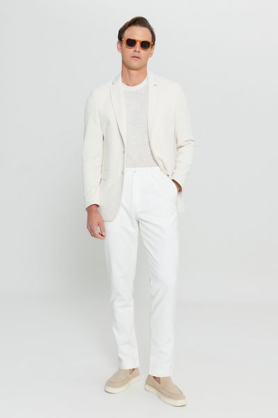 ALTINYILDIZ CLASSICS Ανδρικό 360 Flexible Slim Fit Cotton Blazer Mono γιακά Dobby Jacket