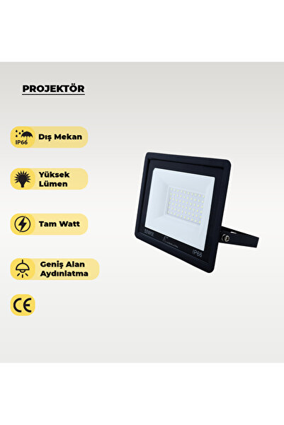 AC AYDINLATMA 50w Led Projektör 3200k Sarı Işık