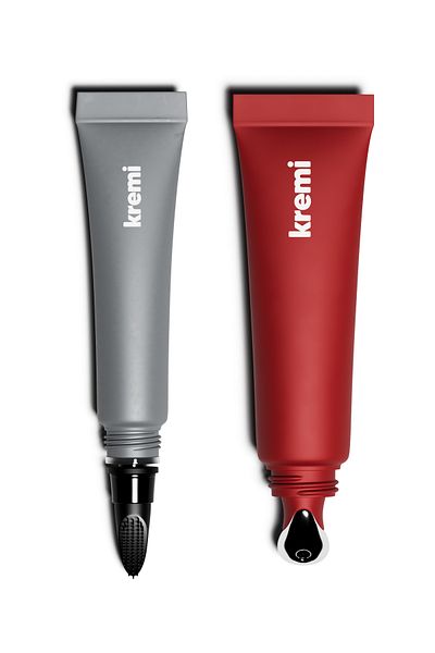 Kremi Peptide and Ceramide Lip Balm with Metal Tips - Strawberry, Repairing and Revitalizing Lip Mask with Peeling Effect