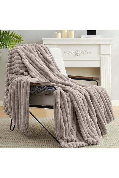 COOYA Super Soft Throw Blanket, Super Cozy Blankets, Flannel Fleece Blanket for Couch Bed, Gery 200*230cm