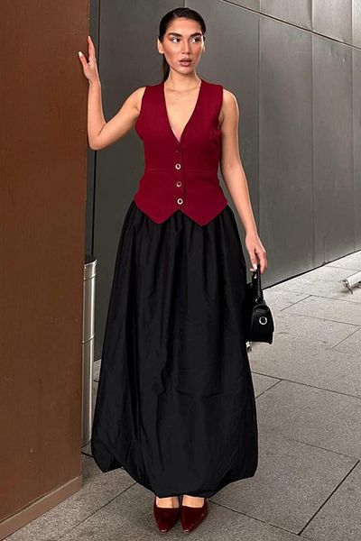 Madmext سترة نسائية حمراء كلاريت Mg2332