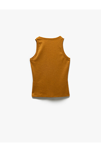 Koton Αμάνικο μπλουζάκι με λαιμόκοψη με λεπτή εφαρμογή Basic