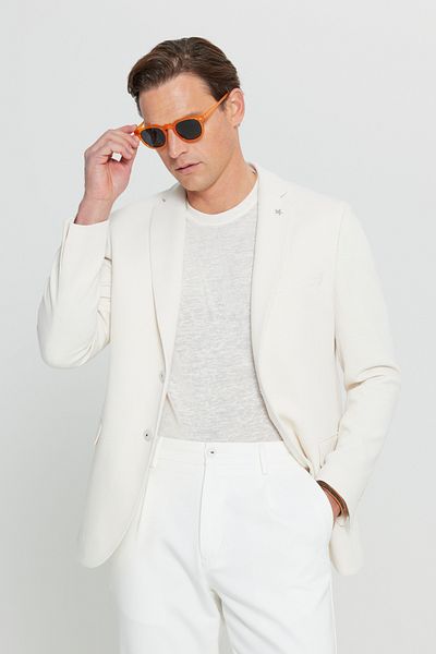 ALTINYILDIZ CLASSICS Ανδρικό 360 Flexible Slim Fit Cotton Blazer Mono γιακά Dobby Jacket