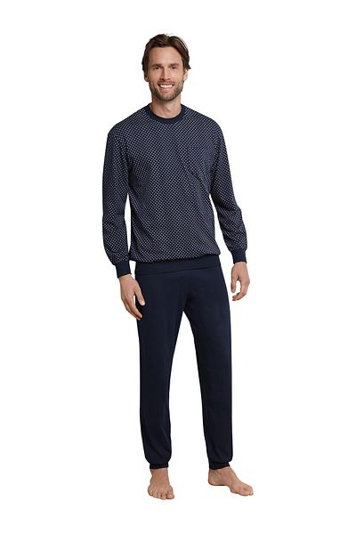 Schiesser Jersey Schlafanzug Dark Sapphire Schlafanzug Pyjama Schlafmode Bequem