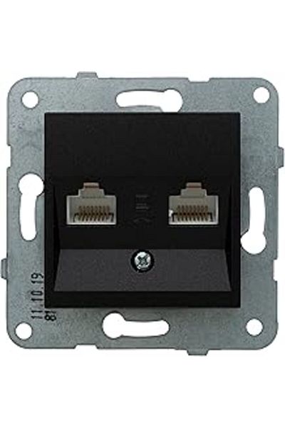 CALRADİA Nt Black Data Num Cat6 Cat3 Mechanism Button Cover