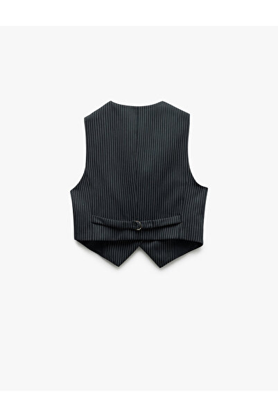 Koton Slim Fit V Yaka Kolsuz Düğmeli Takım Yeleği