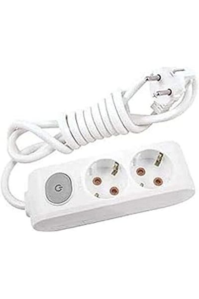 STOREMAX Multi-Let Double Socket Switch Ball Cable 1 Mt
