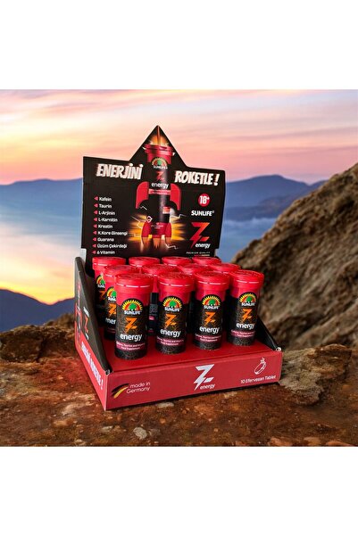 Sunlife 12'li Z Energy - Kafein, Enerji, Taurin ve Vitamin Gıda Takviyesi