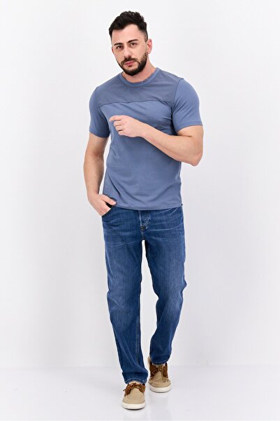 Kenneth Cole Men Crew Neck Short Sleeve Solid T-Shirt, Sage Blue