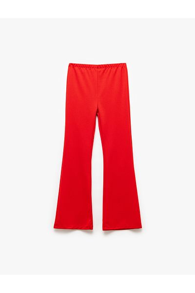 Koton Slim Fit Flared Trousers with Slit Detail