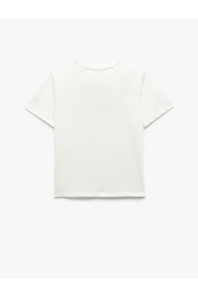 Koton Crew Neck Short Sleeve Embroidered Cotton T-Shirt