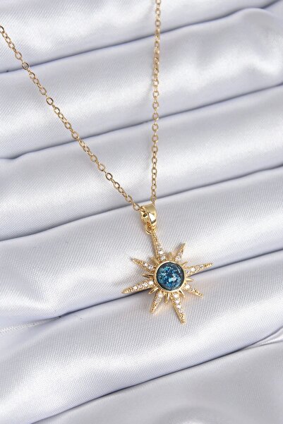 Clariss 316L Steel Gold Color Polar Star Model Zircon Stone Detail Women's Ne...