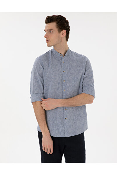 Pierre Cardin Μακρυμάνικο πουκάμισο σε σκούρο μπλε χρώμα με κανονική εφαρμογή...