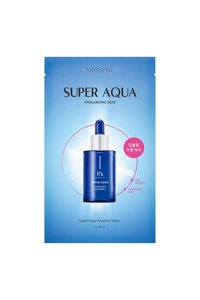 Missha Missha Korean Super Aqua Ampoule Face Mask, With Hyaluronic Acid & Botanical Extracts - 1 Piece