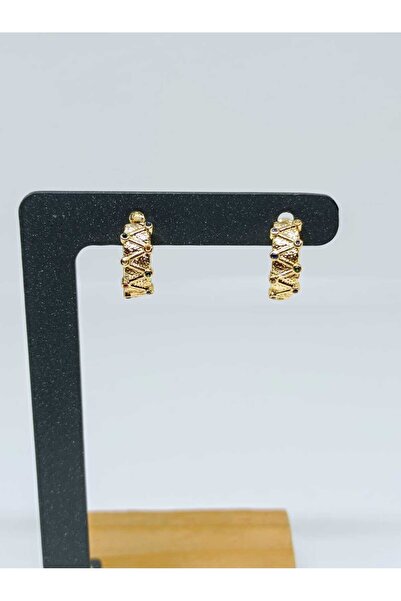 mama india alaçatı Gold Color Modern Design Earrings No 3