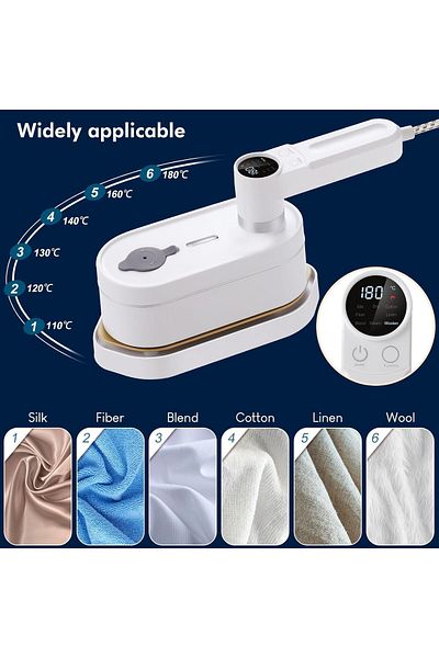 COOYA Steam Iron, 2-in-1 Handheld, Support Dry and Wet, 15s Fast Heat Up, 110ML Capacity, 180° Rotatable