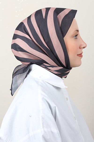 Eşarppark Lux Soft Pamuklu Eşarp 4040-205 Siyah-Toprak