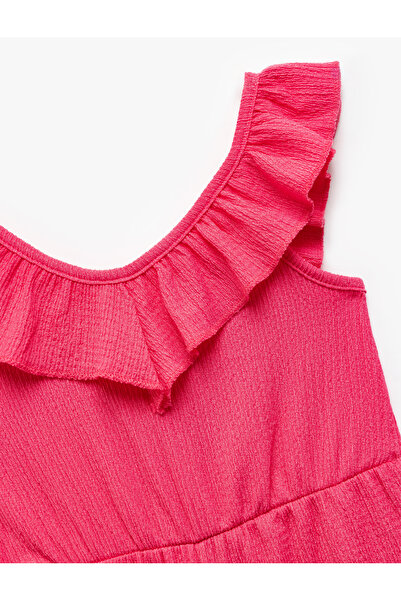 Koton Ruffle Detailed V-Neck Strap Short Jumpsuit