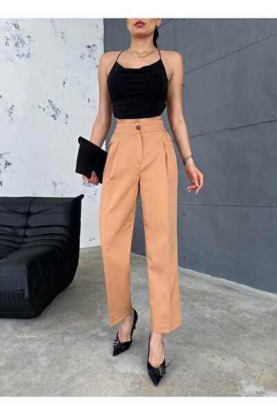 Maldia Shop Γυναικείο Παντελόνι Double Fabric Classic Model Camel