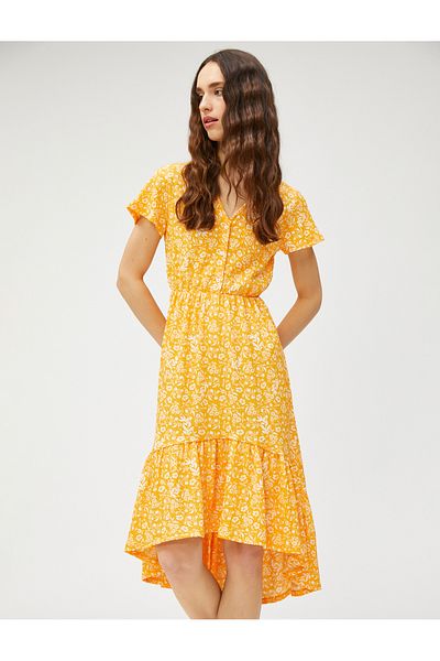 Koton Women's Yellow Patterned Dress 3SAL80065IK