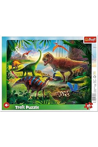 STOREMAX Trefl Puzzle Mat Framed Puzzle 25 Pieces Dinosaurs 4 Years Old and up