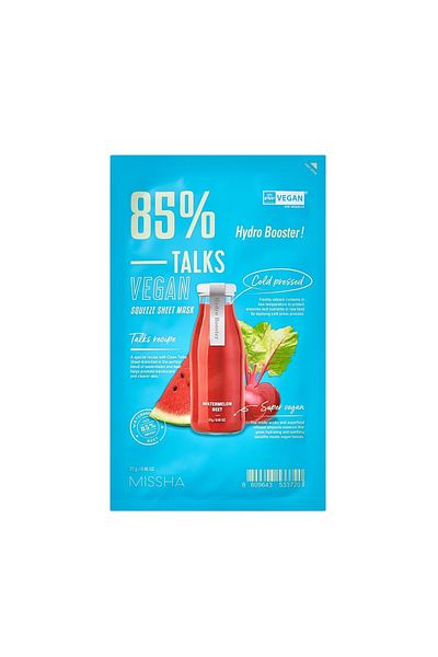 Missha Missha Korean Talks Vegan Squeeze Face Sheet Mask, Vegan Cloth Masks For Dry Skin , 1 Piece
