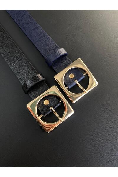 LİA KEMER 2 bucăți model cu cataramă aurie pătrată Curea centură pentru talie...