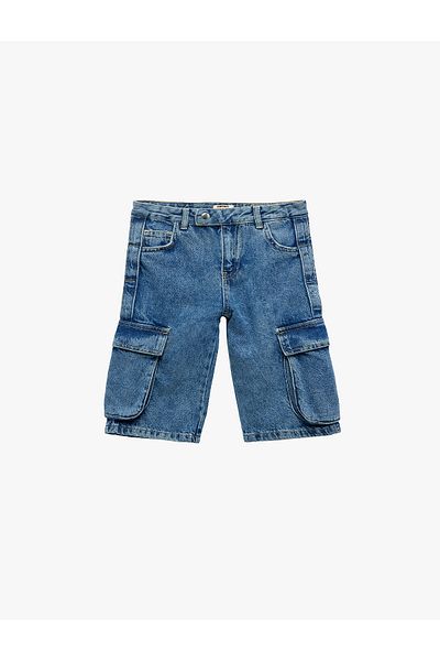Koton Denim Shorts with Cotton Flap Pocket Detail