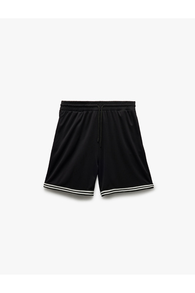 Koton Çizgi Detaylı Cepli Beli Bağcıklı Spor Şort