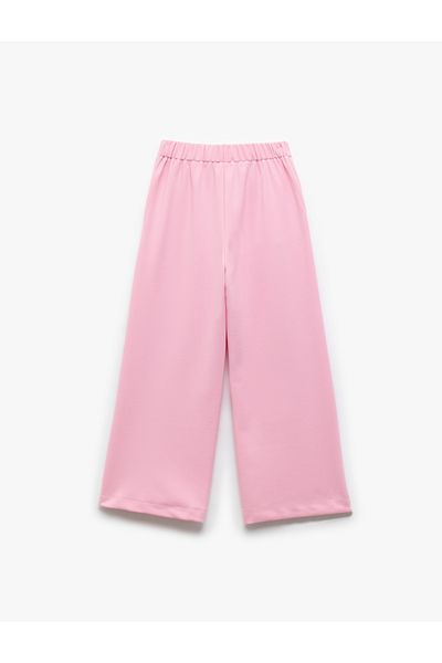 Koton Basic Flared Trousers with Elastic Waist and Pockets