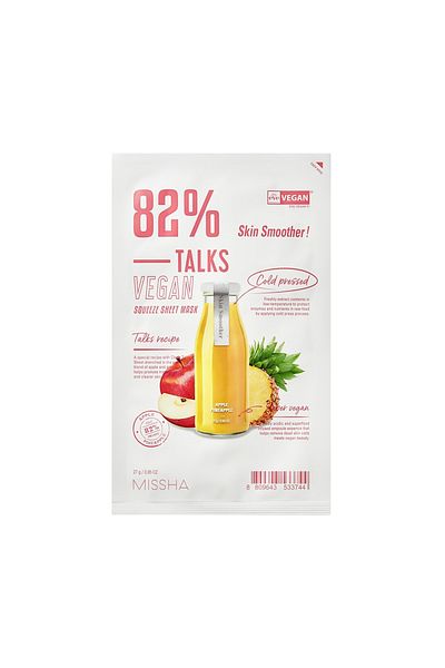 Missha Missha Korean Talks Vegan Squeeze Face Sheet Mask Smoother Skin, 1 Piece