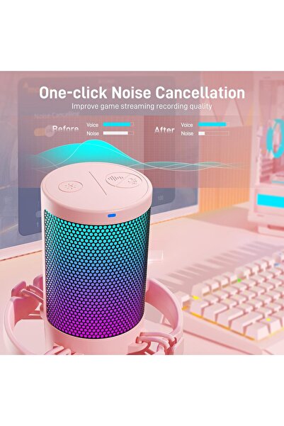 MAONO Gaming Microphone with Noise Cancellation, USB Condenser Mic for Streaming, Podcast, Twitch, Y