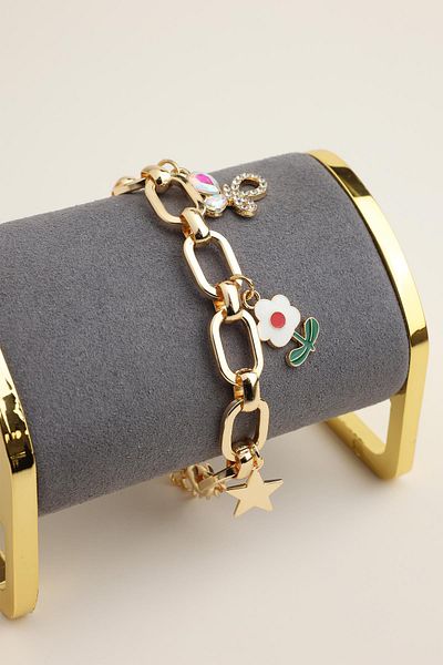Modex Flower Butterfly Bee Figured Chain Bracelet (17+5cm)