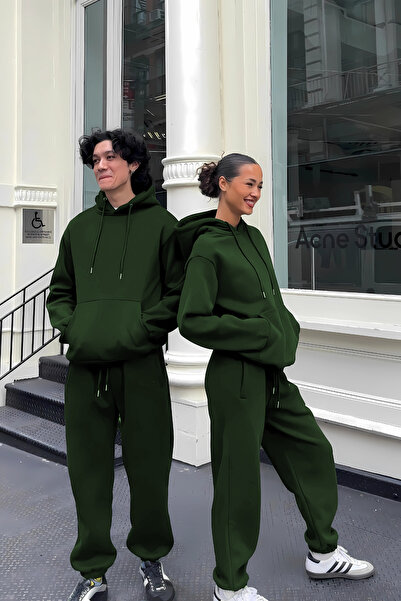 YAKAMEL Γυναικείο και Ανδρικό Μοντέρνο Σετ Φόρμας 3 Νημάτων Oversize για Ζευγ...