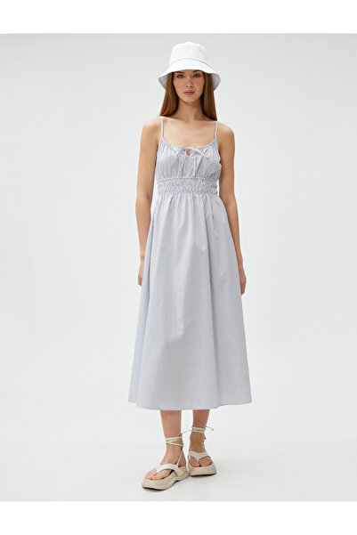 Koton Rochie Midi Bretele Subțiri Detaliu Fereastra Sclipicită