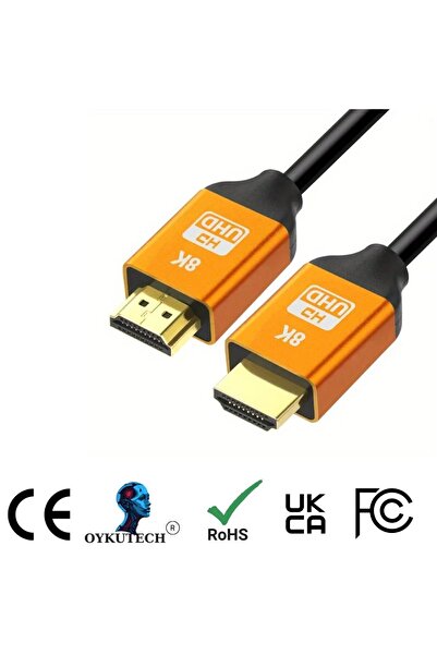 OYKUTECH HDMI 2.1 Kablo – 3 Metre, 8K/60HZ 4K/144HZ