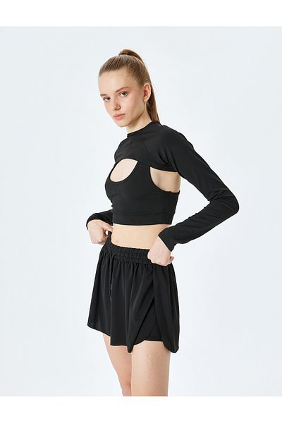 Koton Mini Sports Shorts with Slit and Elastic Waist Leggings
