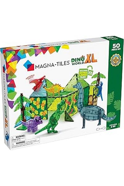Magna Tiles Dinosaur World Toy, 50 Pieces, Xl, Standard, Long Sleeve