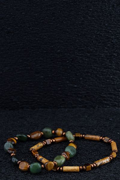 Ssilhoutte Doğaltaş Men's and Women's Combination Bracelet - Jasper - Tiger Eye - Jade - Hematite - Natural Energy Support