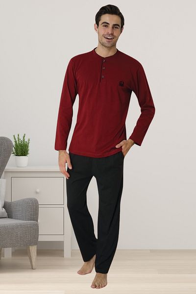 ByLohusa Effortt Claret Red Large Size Men's Pajama Set