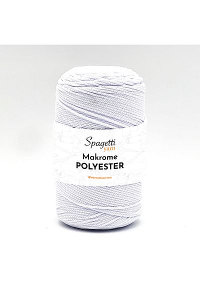 Spagettiyarn Πολυεστερικό Μακραμέ 2mm 250g Λευκό Πλεκτό Νήμα