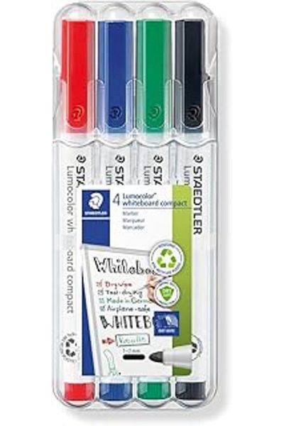 Mu Art Staedtler 341 Wp4 Lumocolor Whiteboard Marker 1.0 2.0 mm Set of 4