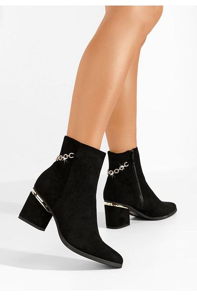 B T Shoes Oxea black chunky heel ankle boots